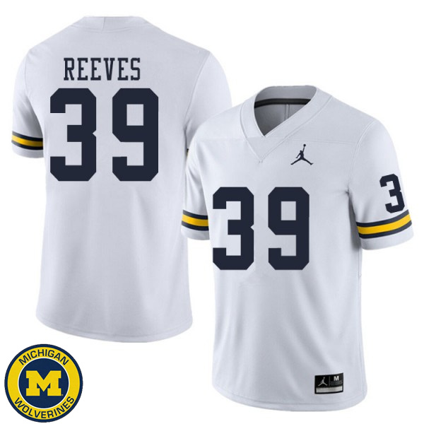 Men University of Michigan #39 Lawrence Reeves White NCAA Football Jersey